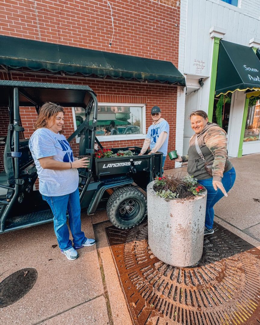 Clean up Day Columbia City Connect Downtown Clean up Day Planting flowers