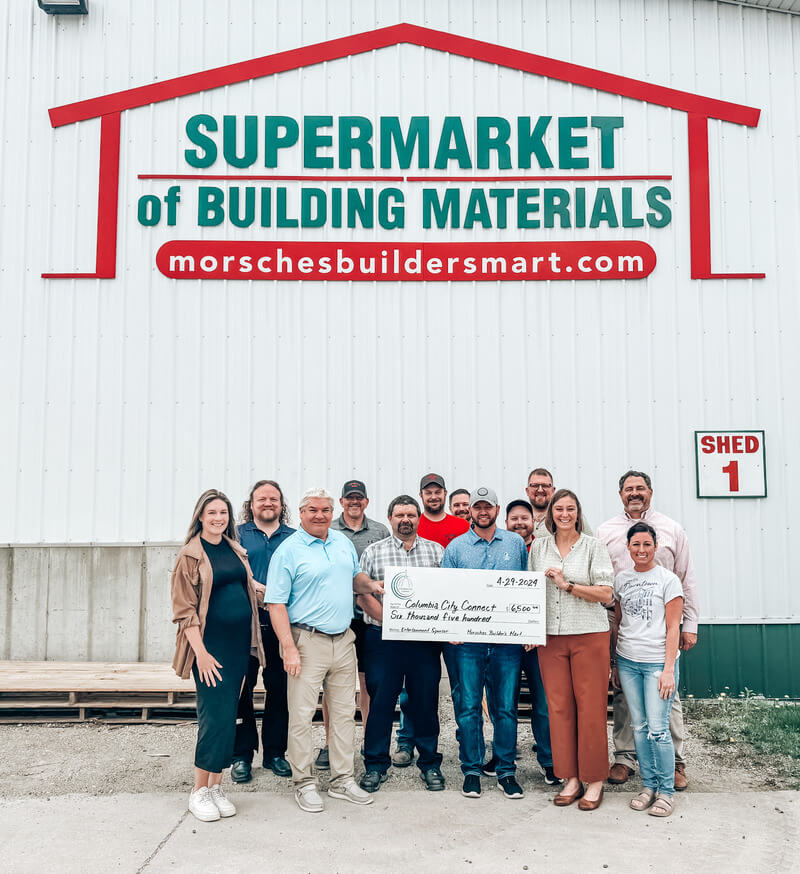 Morsches Builders Mart Check Presentation to Columbia City Connect 2024